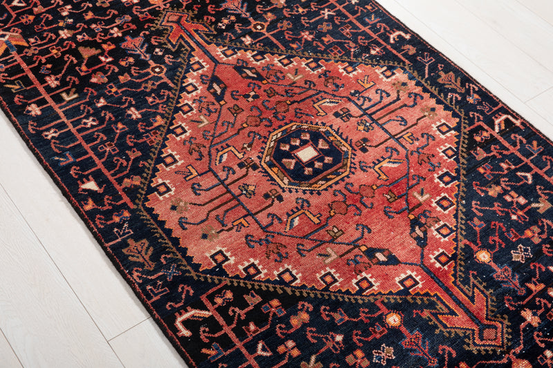 9' 2" x 3' 4" Excellent Hand-Knotted Vintage Tribal Runner Rug - Yasi & Fara 