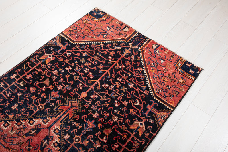 9' 2" x 3' 4" Excellent Hand-Knotted Vintage Tribal Runner Rug - Yasi & Fara 