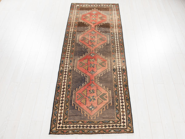 9' 4" x 3' 3" Excellent Hand-Knotted Vintage Tribal Runner Rug - Yasi & Fara 