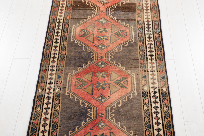 9' 4" x 3' 3" Excellent Hand-Knotted Vintage Tribal Runner Rug - Yasi & Fara 