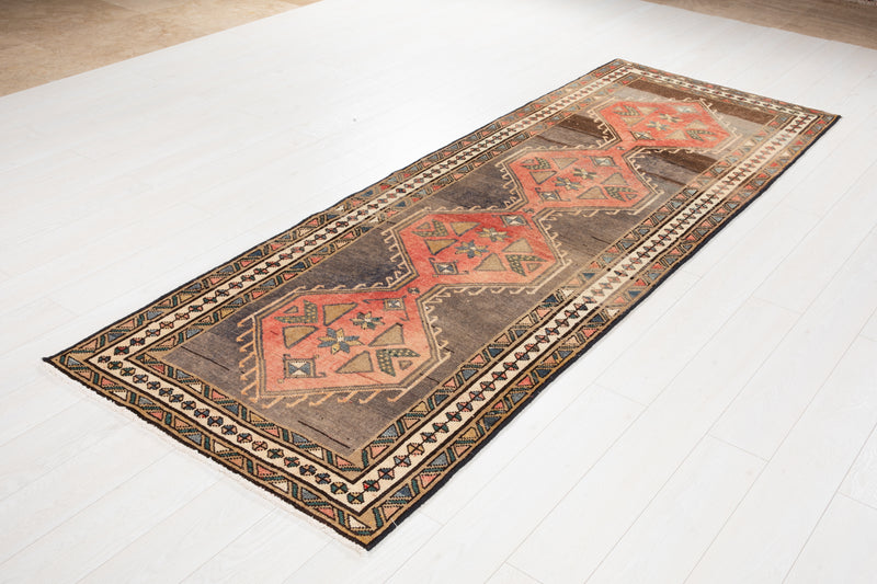 9' 4" x 3' 3" Excellent Hand-Knotted Vintage Tribal Runner Rug - Yasi & Fara 