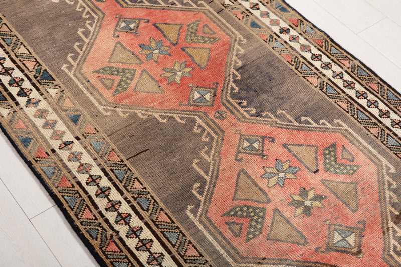 9' 4" x 3' 3" Excellent Hand-Knotted Vintage Tribal Runner Rug - Yasi & Fara 