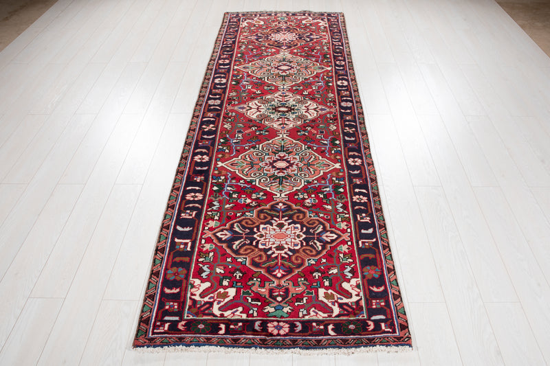 9' 6" x 3' 3" Excellent Hand-Knotted Vintage Tribal Runner Rug - Yasi & Fara 