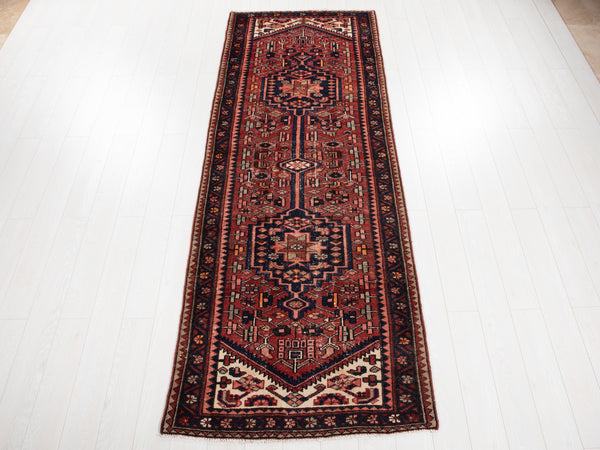 10' 1" x 3' 7" Excellent Hand-Knotted Vintage Tribal Runner Rug - Yasi & Fara 