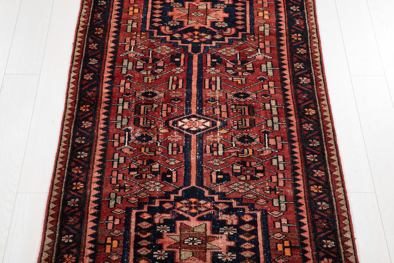 10' 1" x 3' 7" Excellent Hand-Knotted Vintage Tribal Runner Rug - Yasi & Fara 