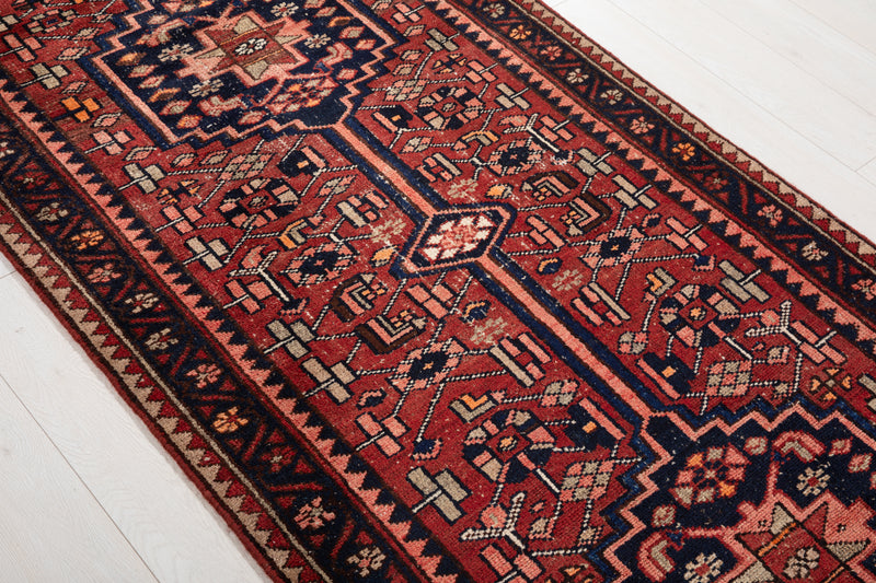 10' 1" x 3' 7" Excellent Hand-Knotted Vintage Tribal Runner Rug - Yasi & Fara 