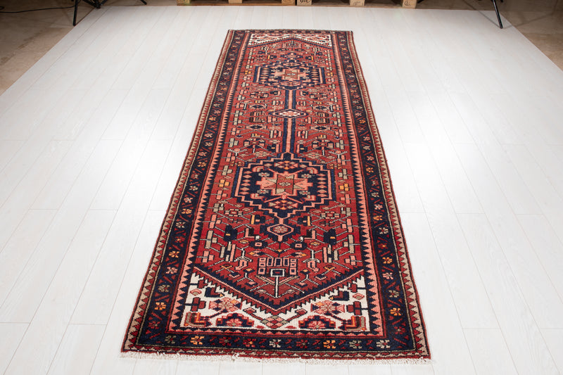10' 1" x 3' 7" Excellent Hand-Knotted Vintage Tribal Runner Rug - Yasi & Fara 