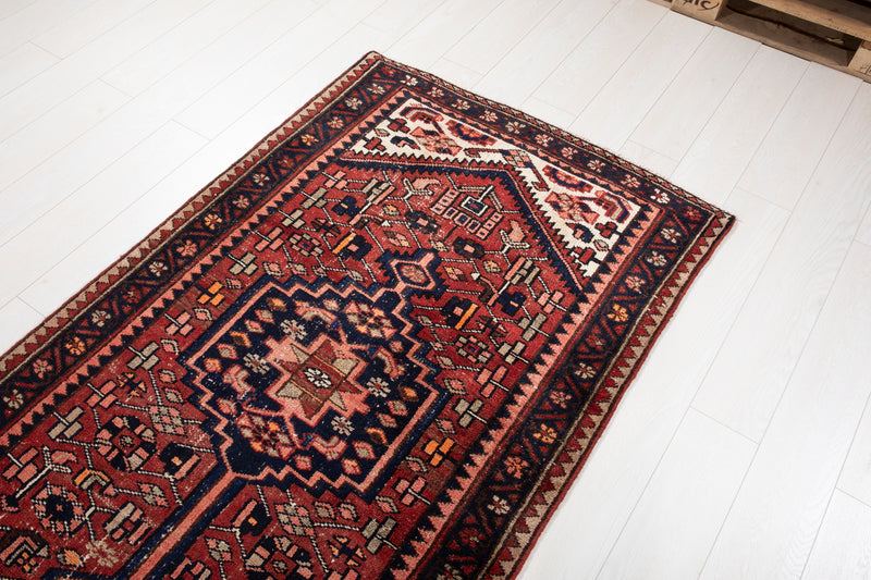 10' 1" x 3' 7" Excellent Hand-Knotted Vintage Tribal Runner Rug - Yasi & Fara 