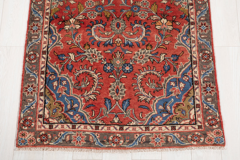 9' 11" x 3' 4" Excellent Hand-Knotted Vintage Tribal Runner Rug - Yasi & Fara 