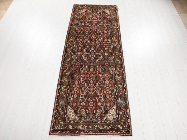 10' 3" x 3' 7" Excellent Hand-Knotted Vintage Tribal Runner Rug - Yasi & Fara 