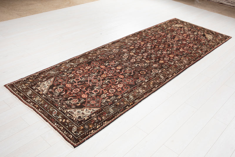 10' 3" x 3' 7" Excellent Hand-Knotted Vintage Tribal Runner Rug - Yasi & Fara 