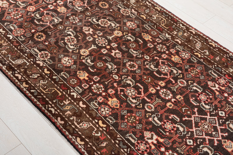 10' 3" x 3' 7" Excellent Hand-Knotted Vintage Tribal Runner Rug - Yasi & Fara 