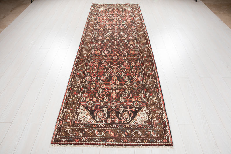 10' 3" x 3' 7" Excellent Hand-Knotted Vintage Tribal Runner Rug - Yasi & Fara 