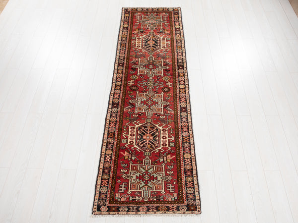 9' 3" x 2' 9" Excellent Hand-Knotted Vintage Tribal Runner Rug - Yasi & Fara 