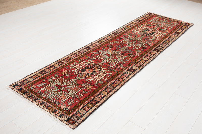 9' 3" x 2' 9" Excellent Hand-Knotted Vintage Tribal Runner Rug - Yasi & Fara 