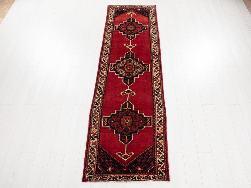 9' 10" x 2' 9" Excellent Hand-Knotted Vintage Tribal Runner Rug - Yasi & Fara 