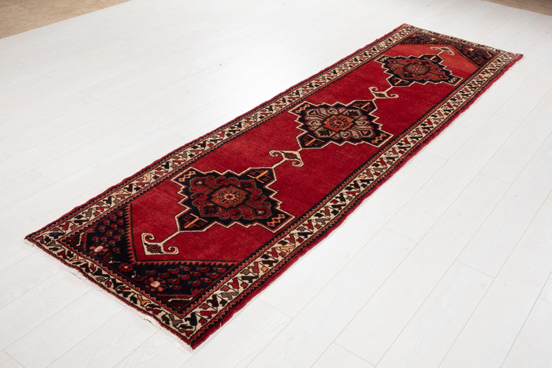 9' 10" x 2' 9" Excellent Hand-Knotted Vintage Tribal Runner Rug - Yasi & Fara 