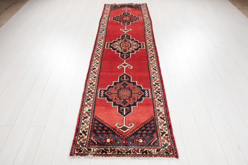 9' 10" x 2' 9" Excellent Hand-Knotted Vintage Tribal Runner Rug - Yasi & Fara 