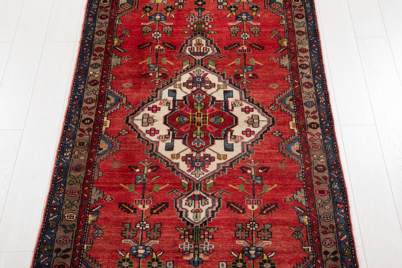 10' 8" x 3' 8" Excellent Hand-Knotted Vintage Tribal Runner Rug - Yasi & Fara 