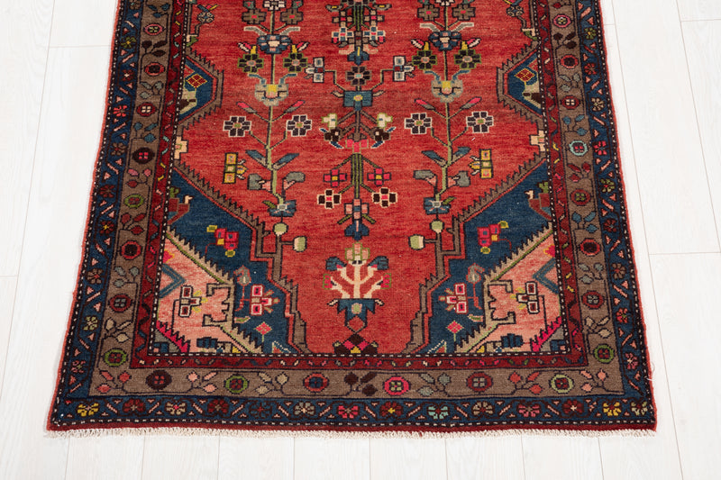 10' 8" x 3' 8" Excellent Hand-Knotted Vintage Tribal Runner Rug - Yasi & Fara 