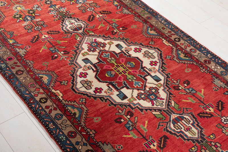 10' 8" x 3' 8" Excellent Hand-Knotted Vintage Tribal Runner Rug - Yasi & Fara 