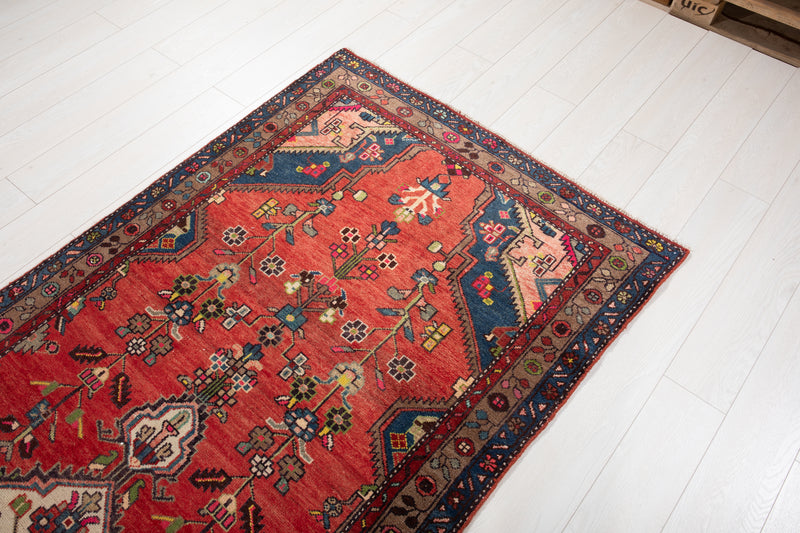 10' 8" x 3' 8" Excellent Hand-Knotted Vintage Tribal Runner Rug - Yasi & Fara 