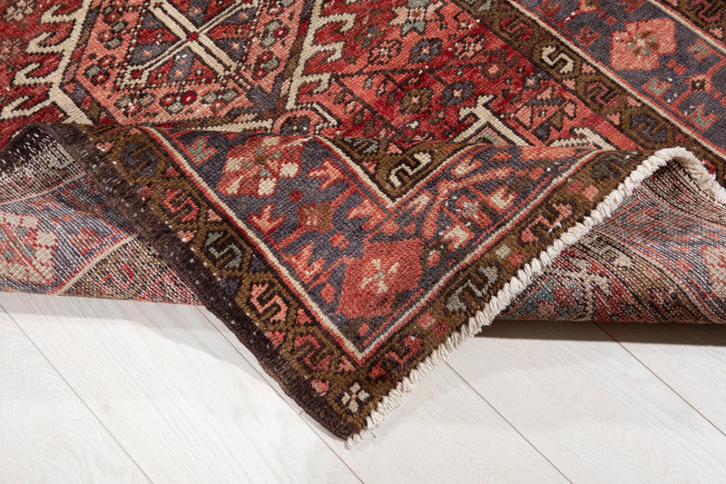 10' 7" x 3' 6" Excellent Hand-Knotted Vintage Tribal Runner Rug - Yasi & Fara 