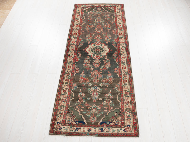 9' 7" x 3' 7" Excellent Hand-Knotted Vintage Tribal Runner Rug - Yasi & Fara 