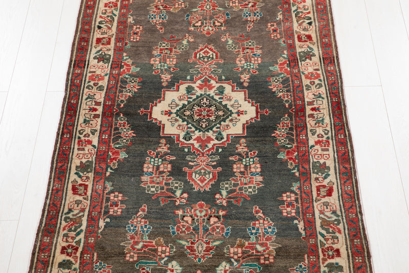 9' 7" x 3' 7" Excellent Hand-Knotted Vintage Tribal Runner Rug - Yasi & Fara 