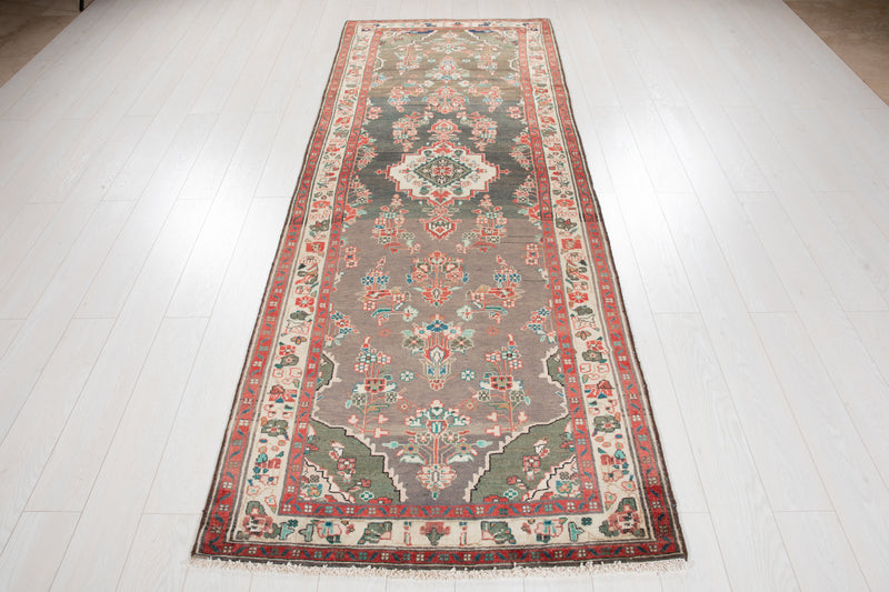 9' 7" x 3' 7" Excellent Hand-Knotted Vintage Tribal Runner Rug - Yasi & Fara 