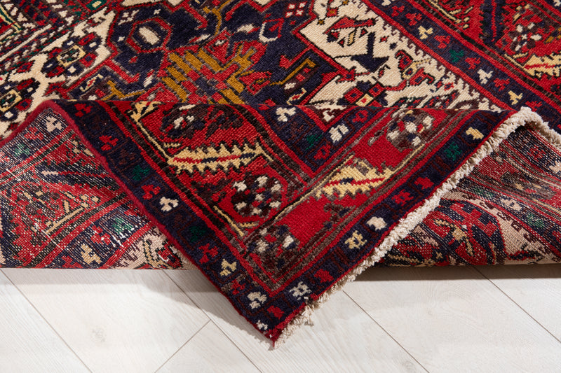 10' 11" x 3' 5" Excellent Hand-Knotted Vintage Tribal Runner Rug - Yasi & Fara 