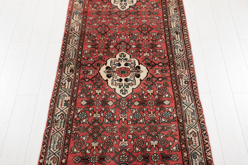 12' 7" x 3' 4" Excellent Hand-Knotted Vintage Tribal Runner Rug - Yasi & Fara 