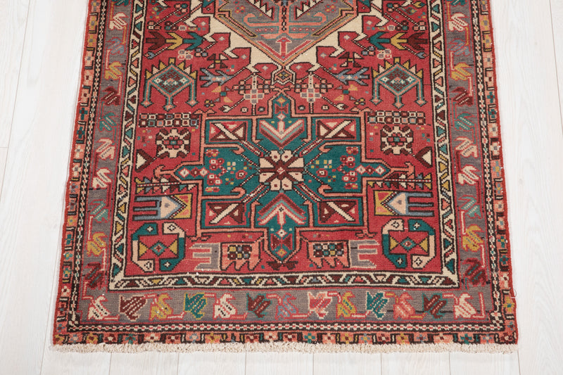 11' 6" x 3' 3" Excellent Hand-Knotted Vintage Tribal Runner Rug