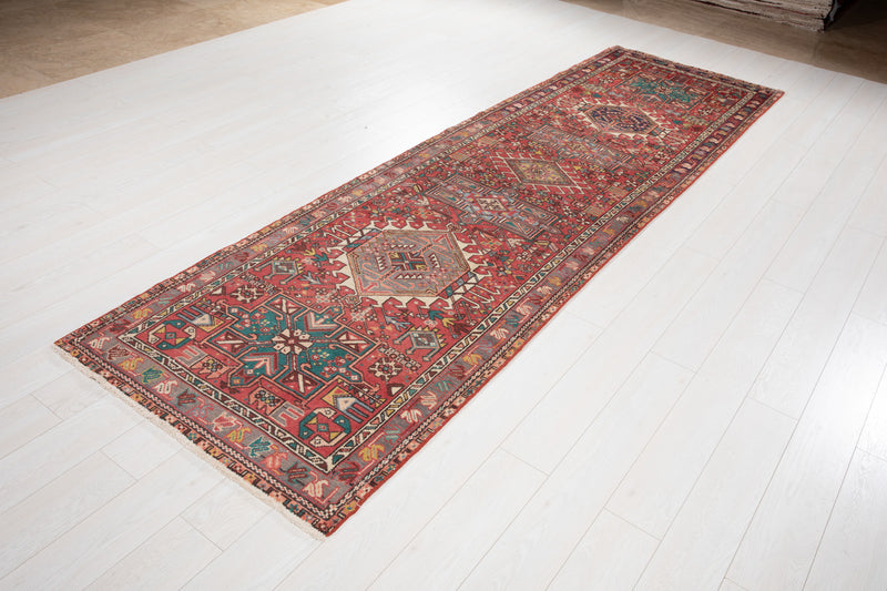 11' 6" x 3' 3" Excellent Hand-Knotted Vintage Tribal Runner Rug