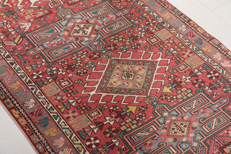 11' 6" x 3' 3" Excellent Hand-Knotted Vintage Tribal Runner Rug