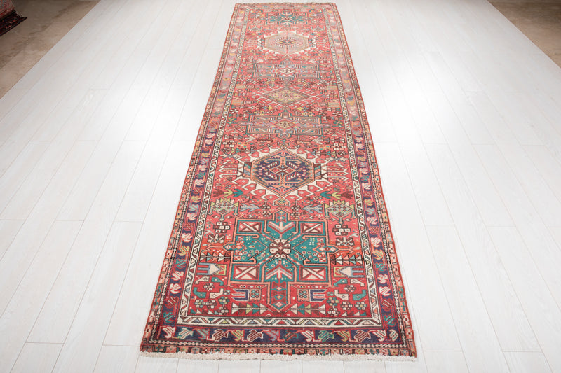 11' 6" x 3' 3" Excellent Hand-Knotted Vintage Tribal Runner Rug