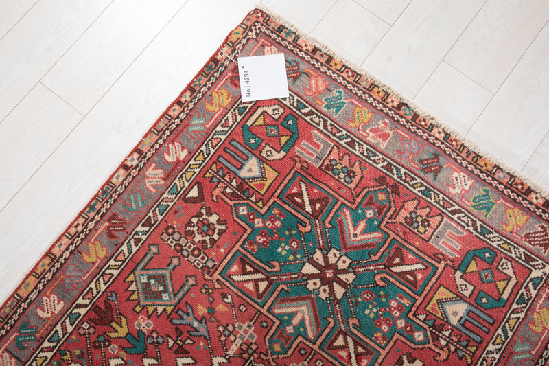 11' 6" x 3' 3" Excellent Hand-Knotted Vintage Tribal Runner Rug