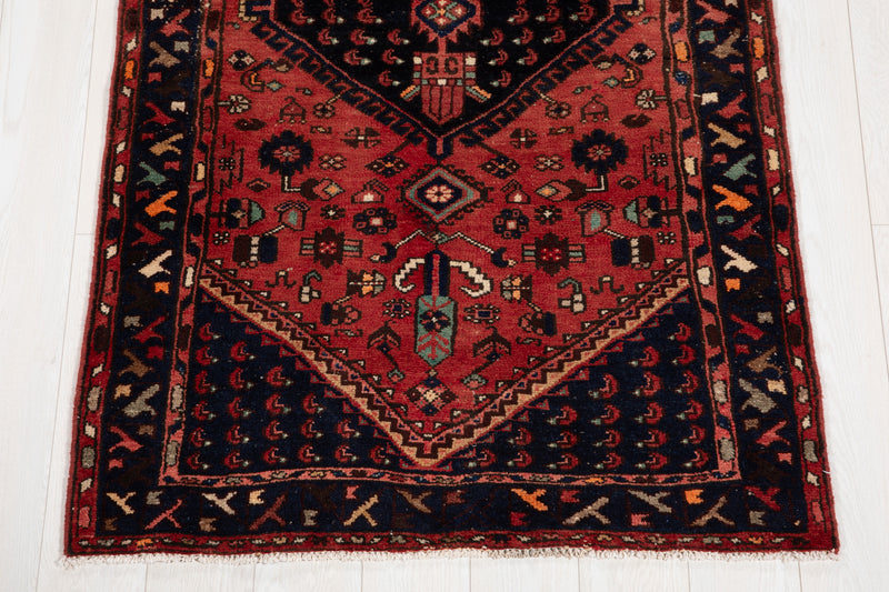 9' 8" x 3' 4" Excellent Hand-Knotted Vintage Tribal Runner Rug