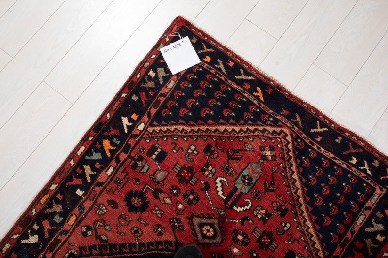 9' 8" x 3' 4" Excellent Hand-Knotted Vintage Tribal Runner Rug