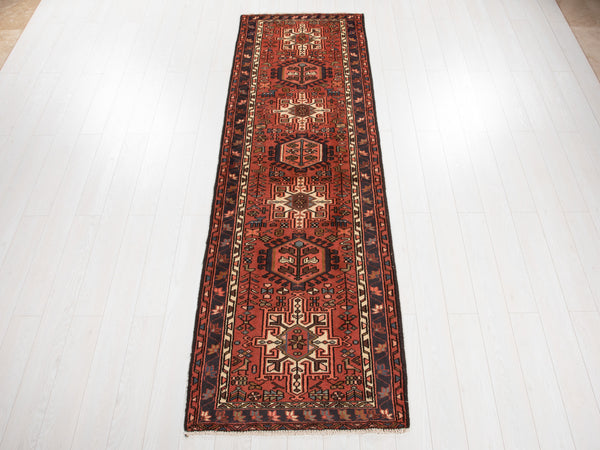 9' 10" x 3' 1" Excellent Hand-Knotted Vintage Tribal Runner Rug