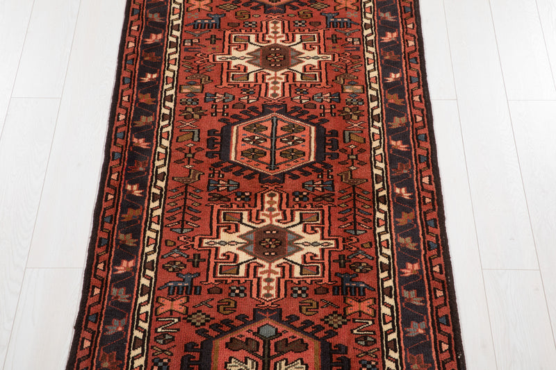9' 10" x 3' 1" Excellent Hand-Knotted Vintage Tribal Runner Rug