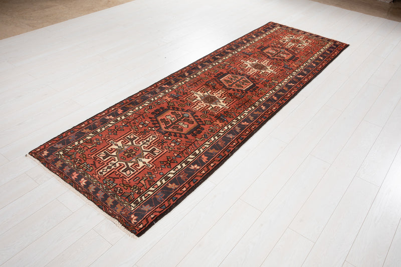 9' 10" x 3' 1" Excellent Hand-Knotted Vintage Tribal Runner Rug