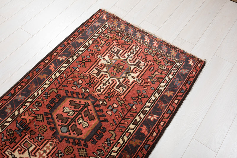 9' 10" x 3' 1" Excellent Hand-Knotted Vintage Tribal Runner Rug