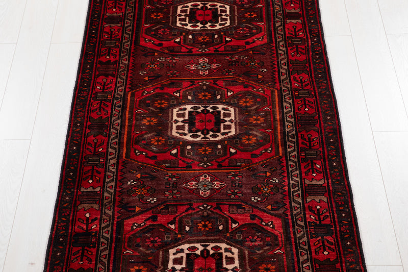 9' 9" x 3' 5" Excellent Hand-Knotted Vintage Tribal Runner Rug
