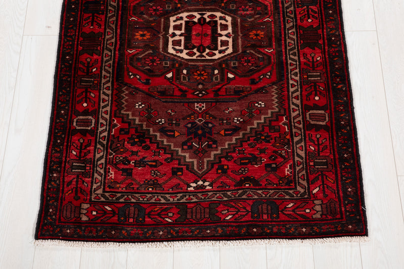 9' 9" x 3' 5" Excellent Hand-Knotted Vintage Tribal Runner Rug