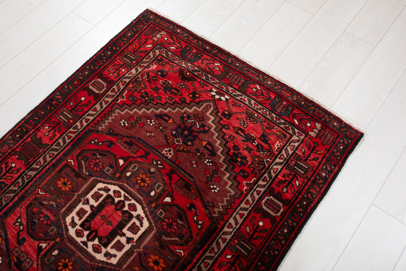 9' 9" x 3' 5" Excellent Hand-Knotted Vintage Tribal Runner Rug