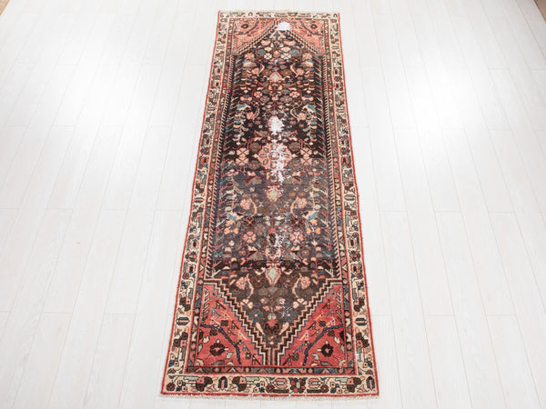 9' 2" x 2' 11" Excellent Hand-Knotted Antique Distressed Tribal Runner Rug