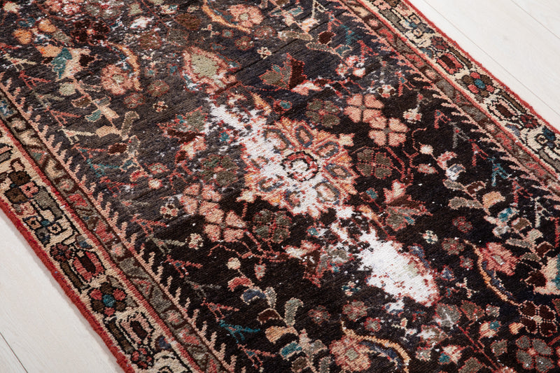 9' 2" x 2' 11" Excellent Hand-Knotted Antique Distressed Tribal Runner Rug