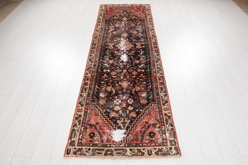 9' 2" x 2' 11" Excellent Hand-Knotted Antique Distressed Tribal Runner Rug