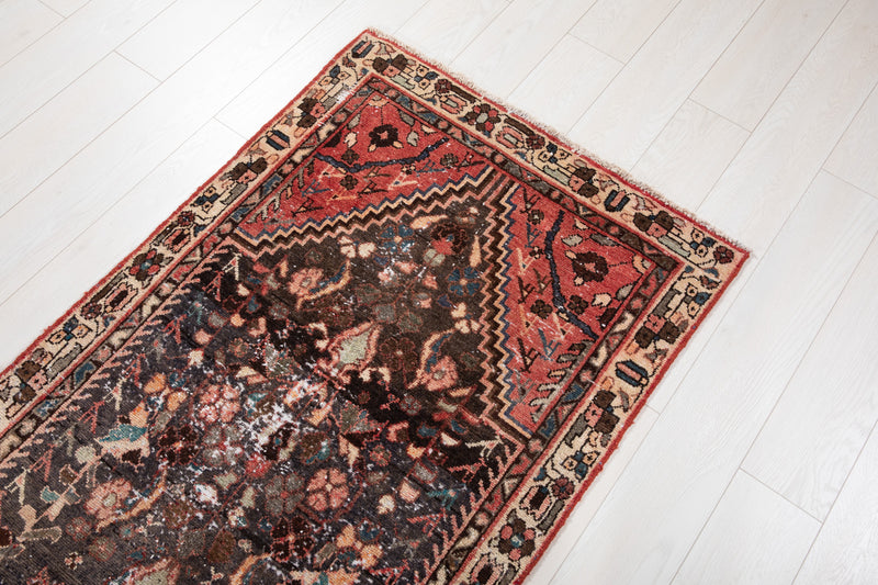 9' 2" x 2' 11" Excellent Hand-Knotted Antique Distressed Tribal Runner Rug